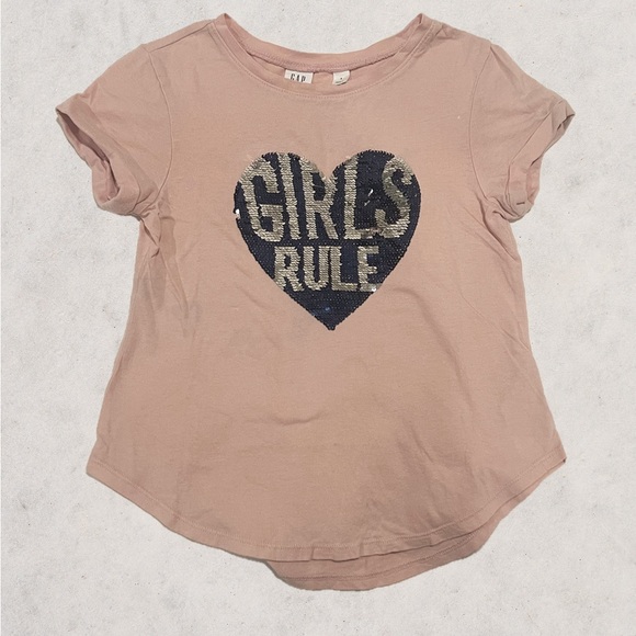 Gap Kids Girls Reversible Sequin Short Sleeve Shirts- Size Small (6/7) - Picture 4 of 7